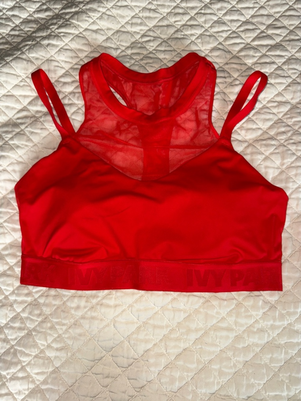 IVY PARK adidas Red Mesh-Back Crop Sports Bra